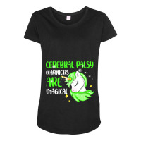 Cerebral Palsy Warrior Magical Unicorn Ataxic Gree Maternity Scoop Neck T-shirt | Artistshot