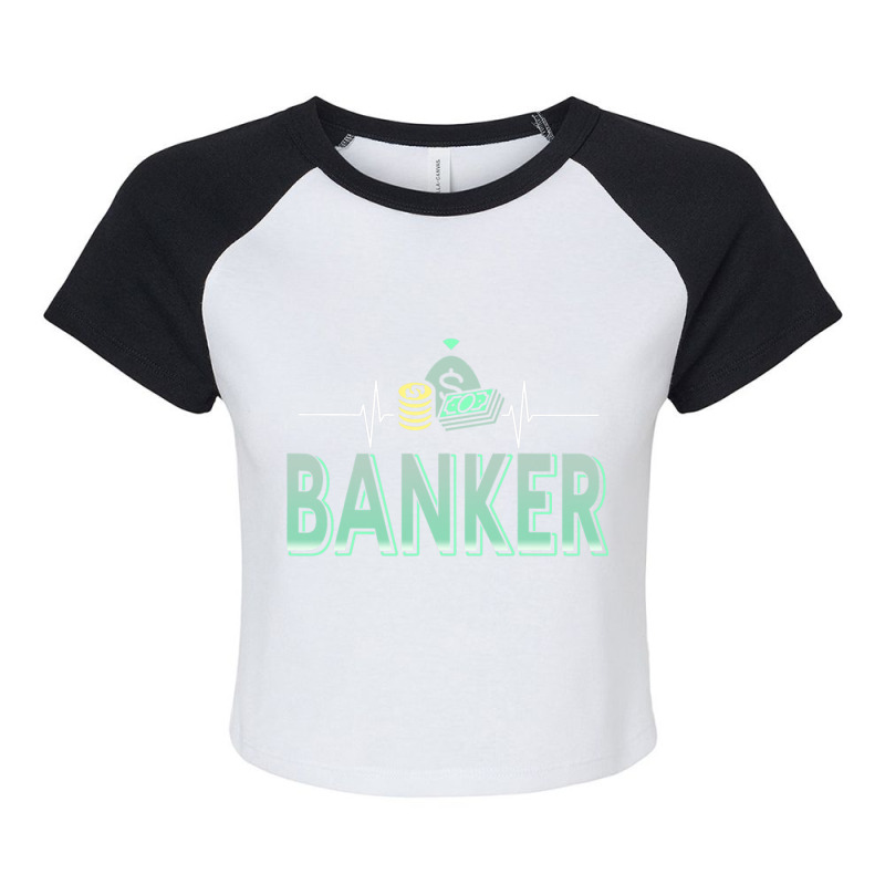 Cool Awesome Retro Heartbeat Of Banker Designs Pre Raglan Crop Top by SweetCurl | Artistshot