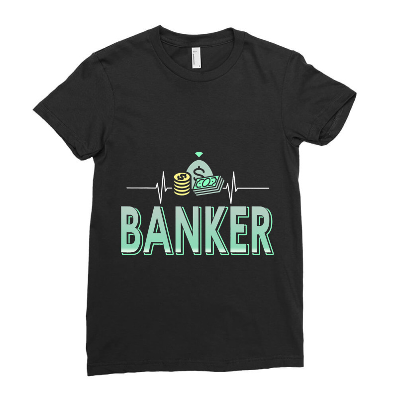 Cool Awesome Retro Heartbeat Of Banker Designs Pre Ladies Fitted T-Shirt by SweetCurl | Artistshot