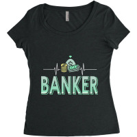 Cool Awesome Retro Heartbeat Of Banker Designs Pre Women's Triblend Scoop T-shirt | Artistshot