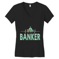 Cool Awesome Retro Heartbeat Of Banker Designs Pre Women's V-neck T-shirt | Artistshot