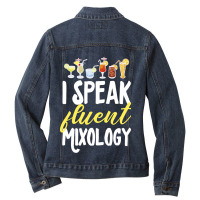 Cocktail Mixologist Bartender I Speak Fluent Mixol Ladies Denim Jacket | Artistshot