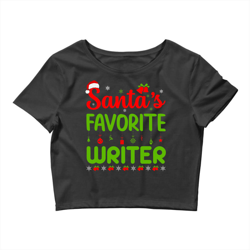 Cool Christmas Santas Favorite Writer Cute Merry X Crop Top by Happinessit | Artistshot