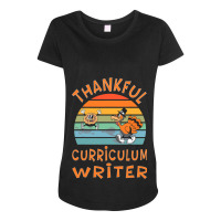 Curriculum Writer Job Funny Thanksgiving Maternity Scoop Neck T-shirt | Artistshot