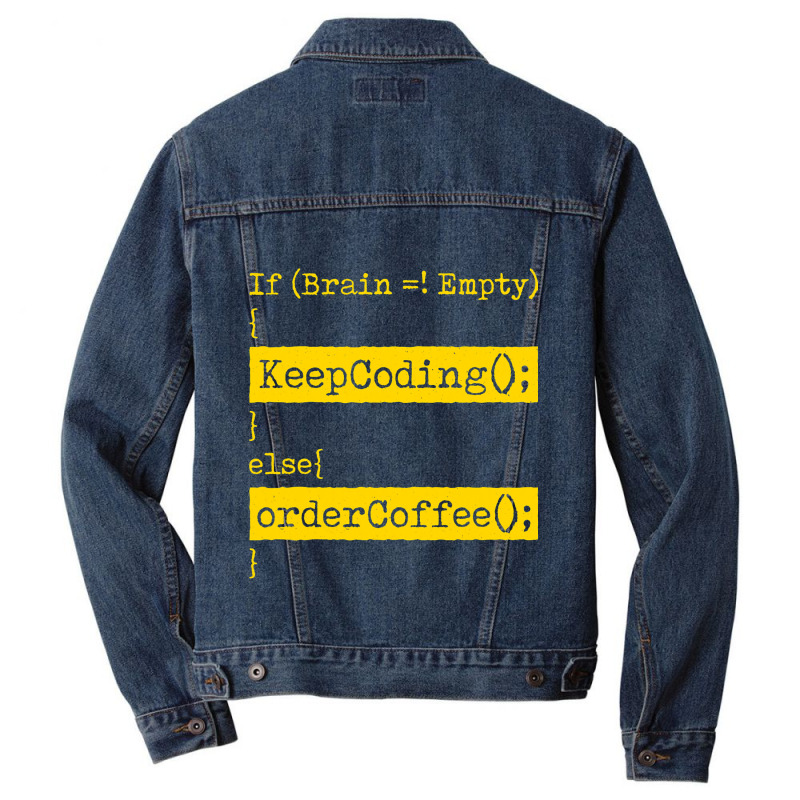 Coding Coffee Lover Web Developer 1 Men Denim Jacket | Artistshot