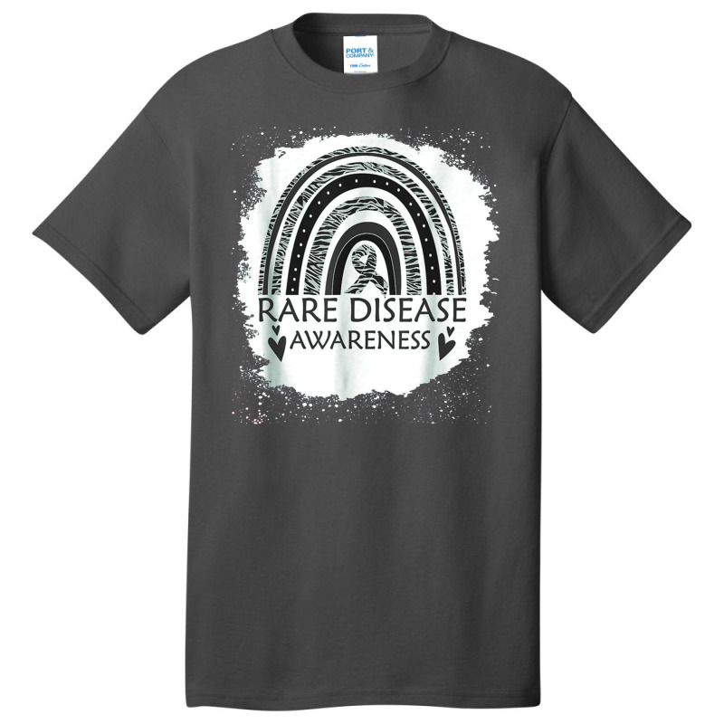 Rare Disease Awareness Bleached Rainbow Zebra Ribbon Men Basic T-shirt | Artistshot