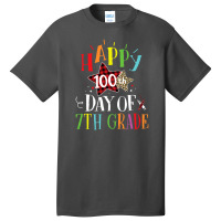 Red Plaid Leopard Happy 100th Day Of 7th Grade Basic T-shirt | Artistshot