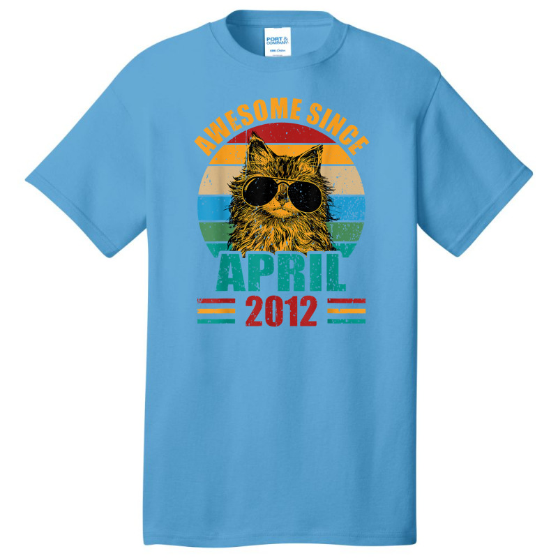 Retro Awesome Since April 2012 10th Birthday 10 Years Old Basic T-shirt | Artistshot