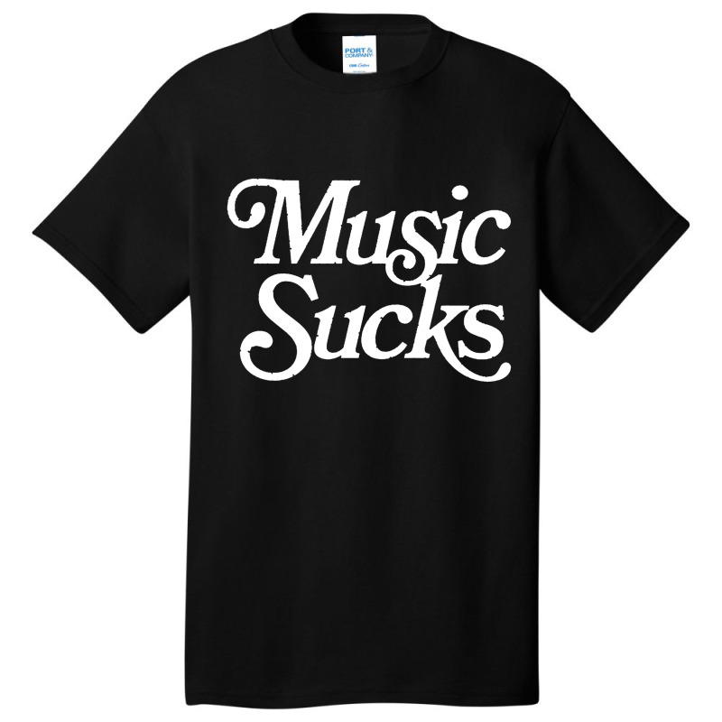 Music Sucks  Retro Styled Faded Typography Design Basic T-shirt | Artistshot