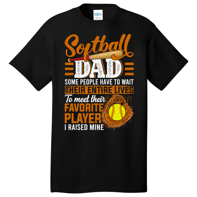 Softball Pitcher Hitter Catcher Mens Funny Dad For Men Dad I Raised Mi Basic T-shirt | Artistshot