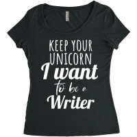 Career Day Tshirt For Girls Want To Be A Writer Em Women's Triblend Scoop T-shirt | Artistshot