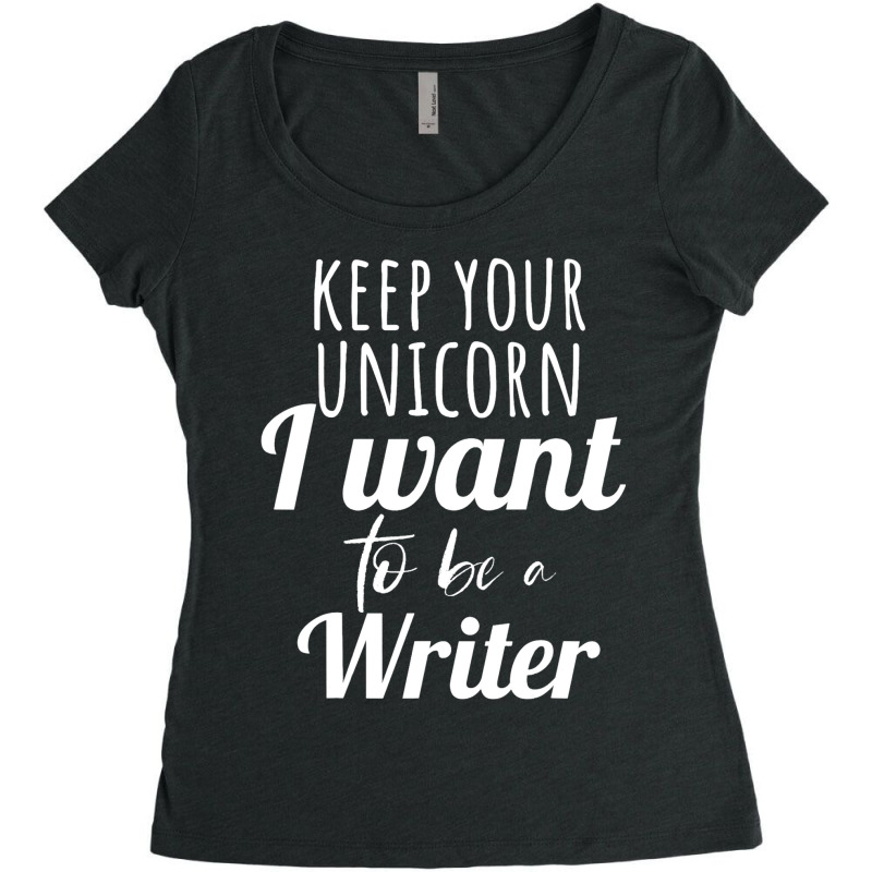 Career Day Tshirt For Girls Want To Be A Writer Em Women's Triblend Scoop T-shirt by LEVICARTAGENA | Artistshot