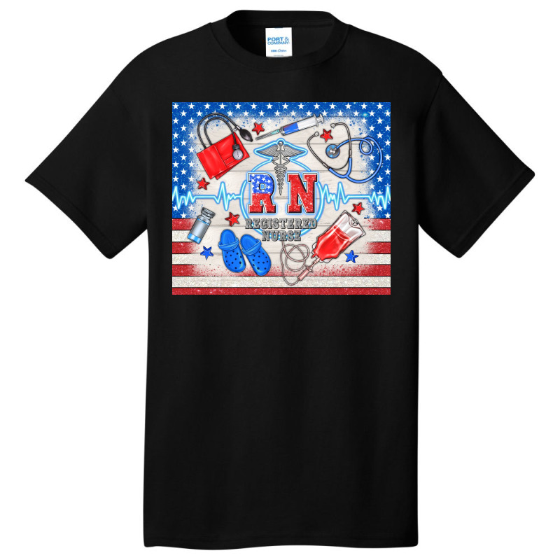 American Memorial Day Rn Registered Nurse Basic T-shirt | Artistshot