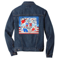 American Memorial Day Rn Registered Nurse Men Denim Jacket | Artistshot