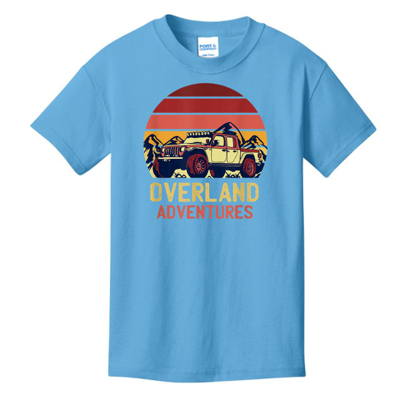 Overland Adventures Retro Vintage Sunset 4x4 Car Off Road T Shirt Basic Youth T-shirt by LiadCotten | Artistshot