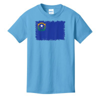 Nevada State Flag T Shirt With Torn Edges Basic Youth T-shirt | Artistshot