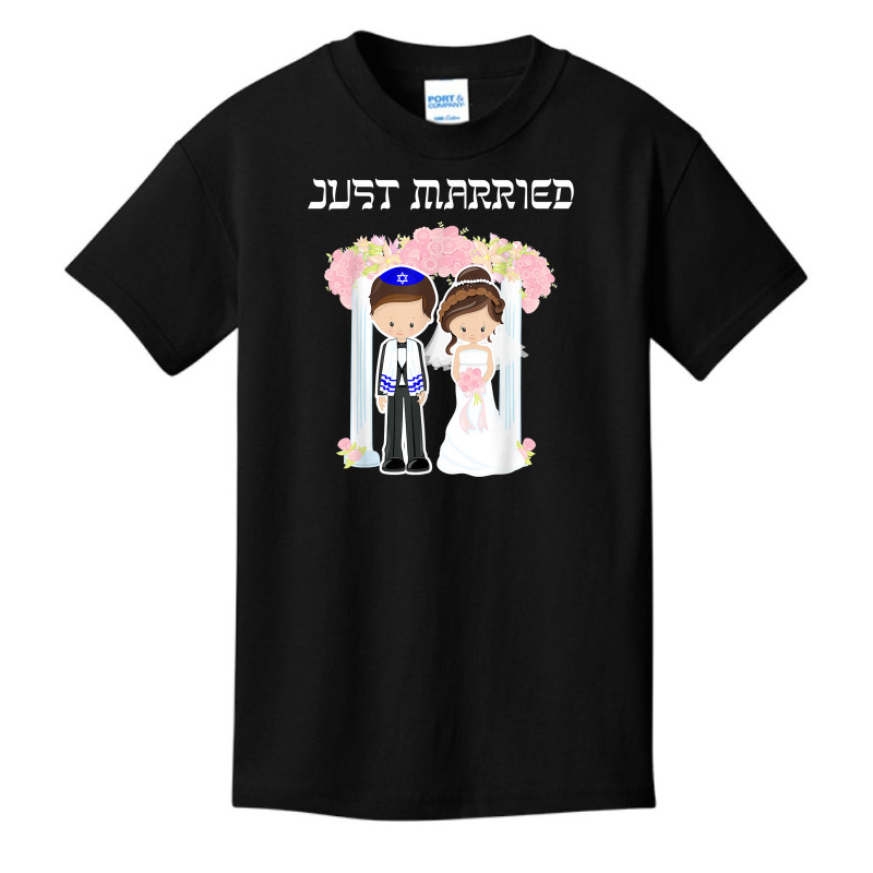 Jewish Wedding Just Married Chuppah Bride Groom T Shirt Basic Youth T-shirt by dequariusgoblirsch | Artistshot