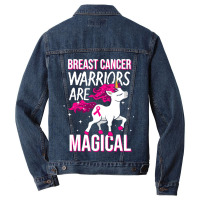 Breast Cancer Warriors Are Magical Unicorn Pink Ri Men Denim Jacket | Artistshot