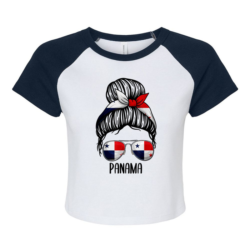 Panama Shirt For Girls And Women, Messy Bun Panamanians Flag T Shirt Raglan Crop Top by rostinoko | Artistshot