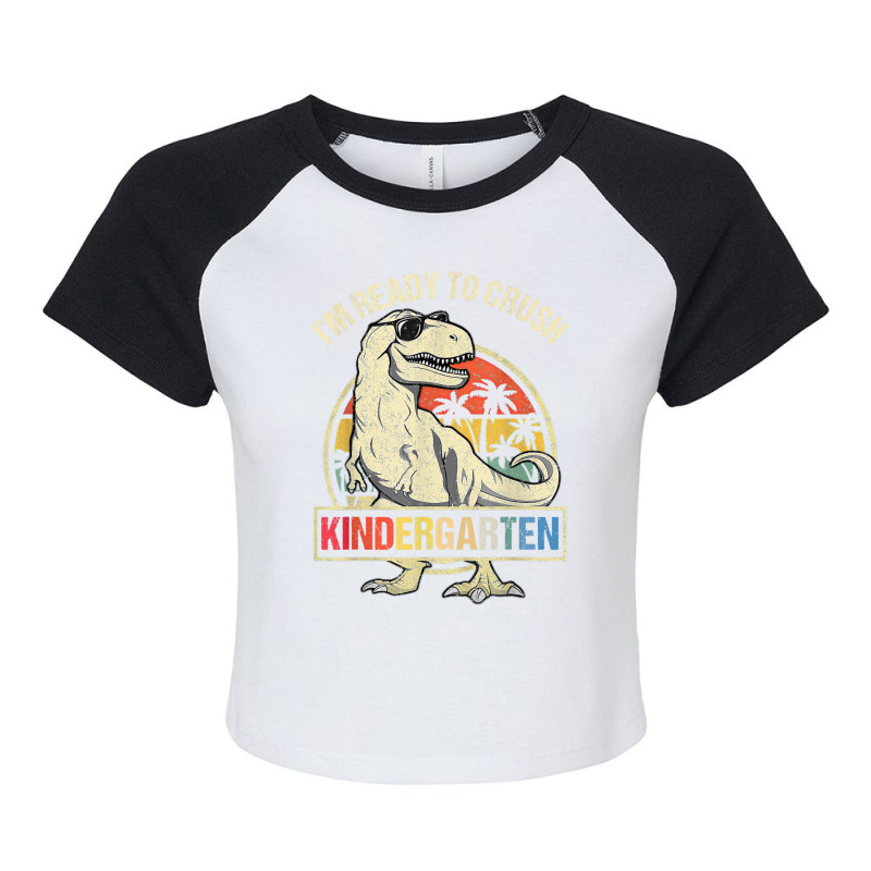 I'm Ready To Crush Kindergarten Dinosaur Boys Back To School Raglan Crop Top by Artist-Shannon | Artistshot