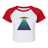 Abduct Me Please Ufo Raglan Crop Top | Artistshot