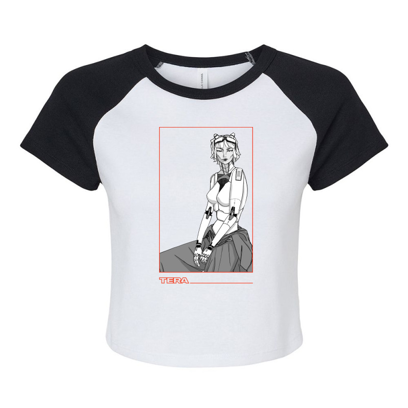 Mask The Bionic Woman For Men Women Raglan Crop Top by ZachariahArtists | Artistshot