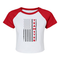 Teamster American Flag Patriotic Truck Driver Us Trucking T Shirt Raglan Crop Top | Artistshot