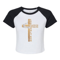 John 316 God Gave His Only Son Christian Easter Cross Bible Characters Raglan Crop Top | Artistshot