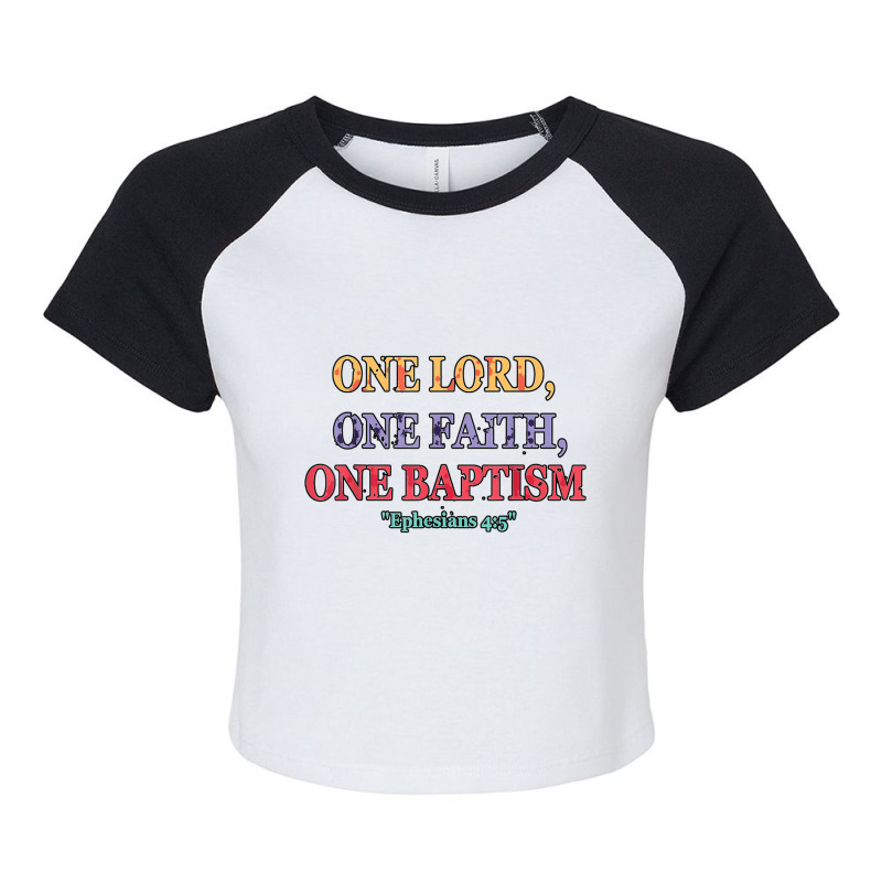 One Lord One Faith One Baptism Christian Funny Gift Raglan Crop Top by Aria-Proctor | Artistshot