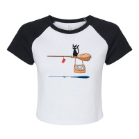 Studio Delivery Service Jiji Black Cat Anime 1 T Shirt Raglan Crop Top | Artistshot