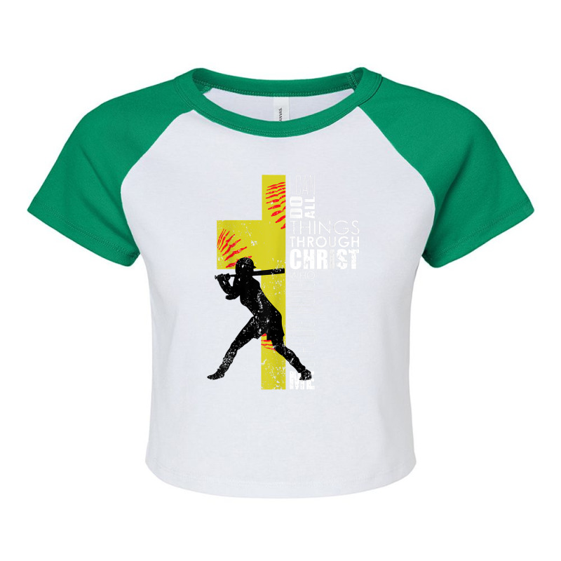 Softball Gifts Players Teen Girls Women Christian Religious Gifts Men Raglan Crop Top by Aria-Proctor | Artistshot