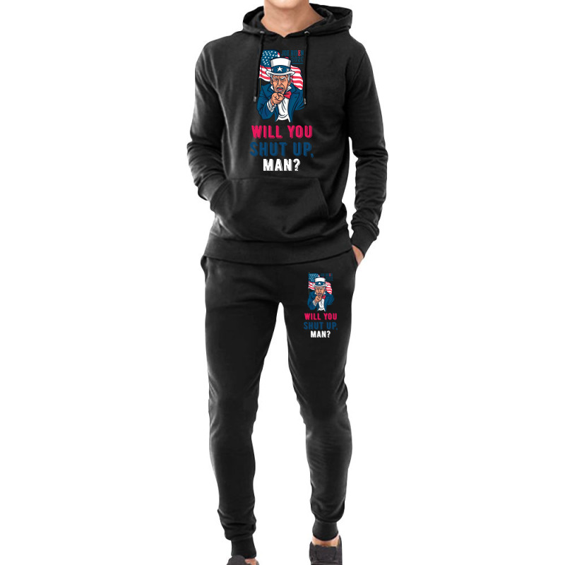 Will You Shut Up Man Biden Debate Quote Fun Hoodie & Jogger Set | Artistshot