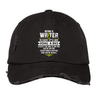 Being A Writer Is Easy Its Like Riding A Bike Vintage Cap | Artistshot