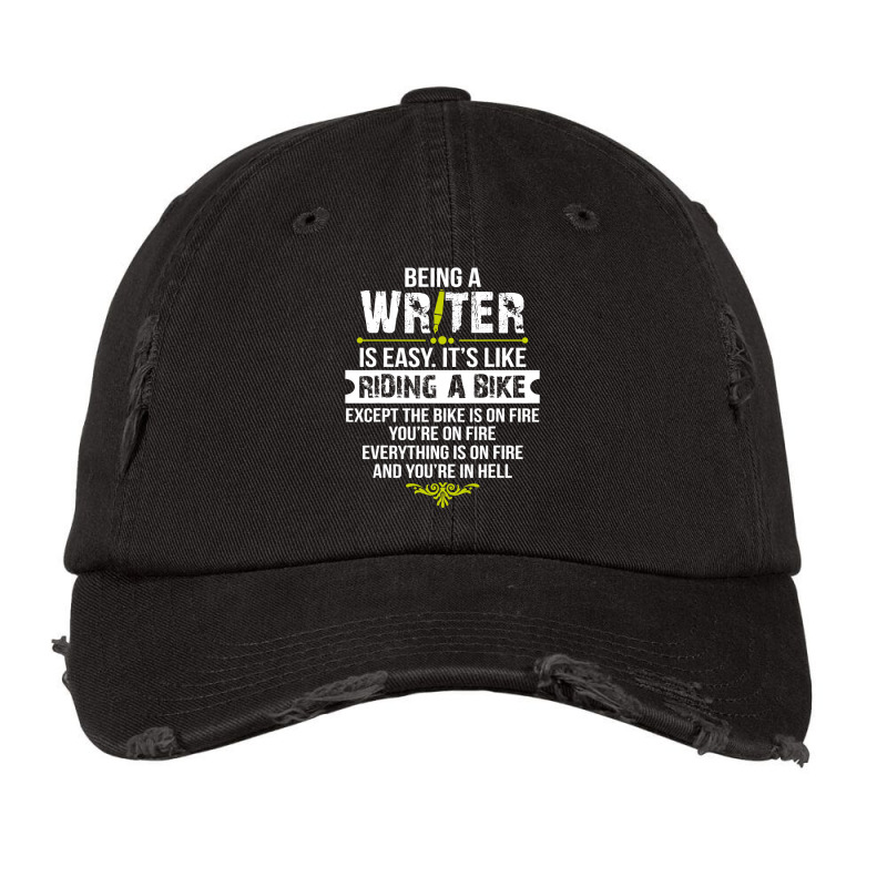 Being A Writer Is Easy Its Like Riding A Bike Vintage Cap by KIRKBALLARD | Artistshot