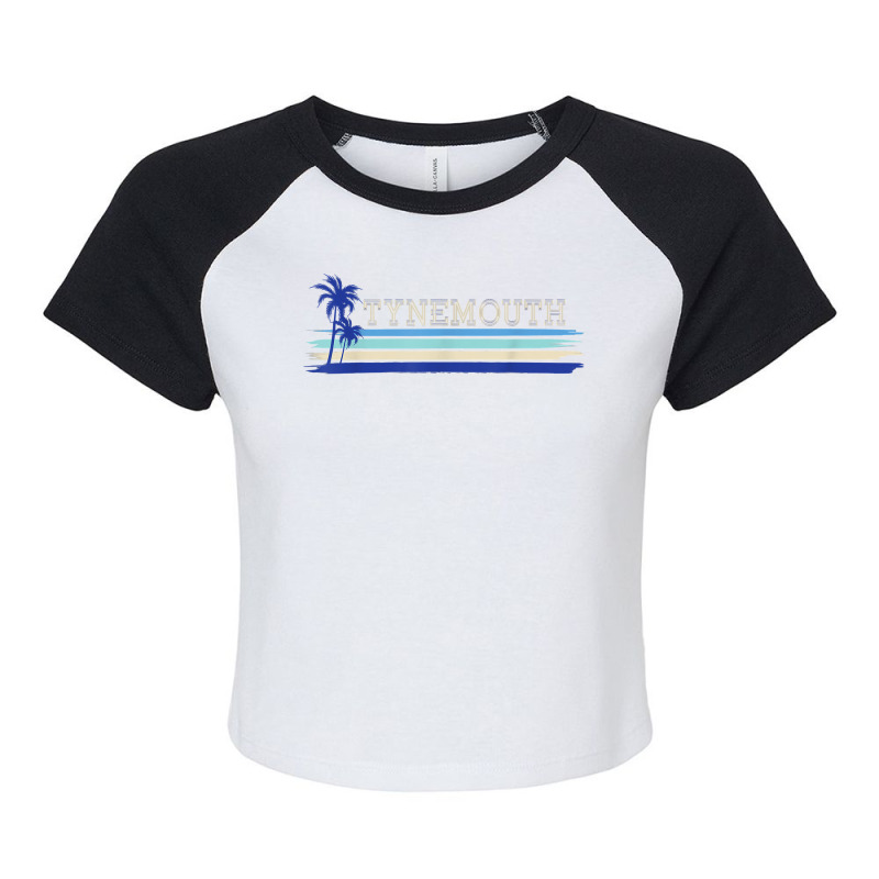 Tynemouth North Tyneside Seaside Holiday Retro Surf T Shirt Raglan Crop Top by cheesebroughbrensen | Artistshot