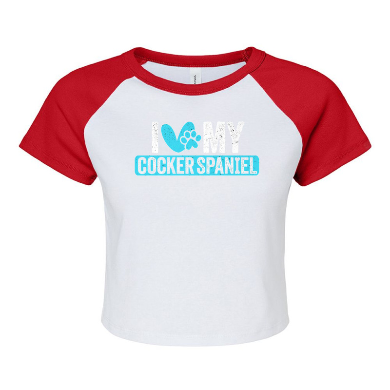 Cocker Spaniel I Love Dog Owners Lovers Premium Raglan Crop Top by WirtzRichard | Artistshot