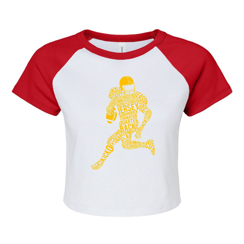 Football Player Typography 2 Raglan Crop Top by pester | Artistshot