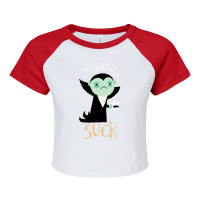 Vampire T  Shirt Mornings Suck T  Shirt Raglan Crop Top | Artistshot