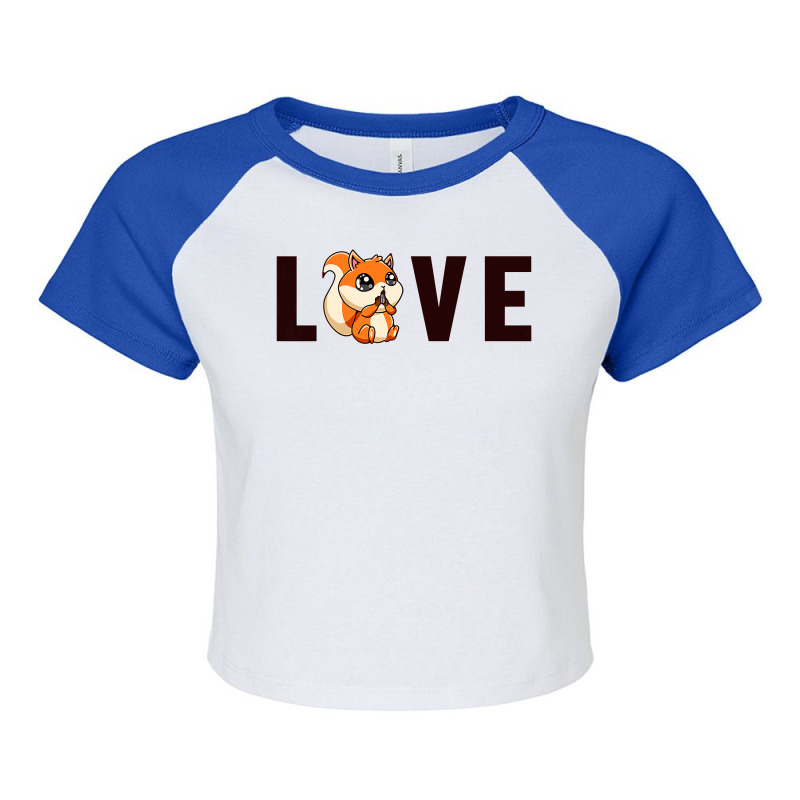 Love Japanese Fox Eastern Gray Squirrel Lover Squirrel Premium Raglan Crop Top | Artistshot