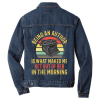 Being An Author Wakes Me In Morning Fun Book Write Men Denim Jacket | Artistshot