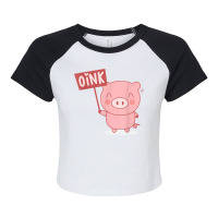 Oink Cute Pig Lover Pig Farming Farmer Piglet Farm Animal Raglan Crop Top | Artistshot