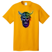 Skull With Viking Helmet Basic T-shirt | Artistshot