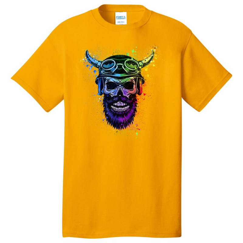 Skull With Viking Helmet Basic T-shirt | Artistshot