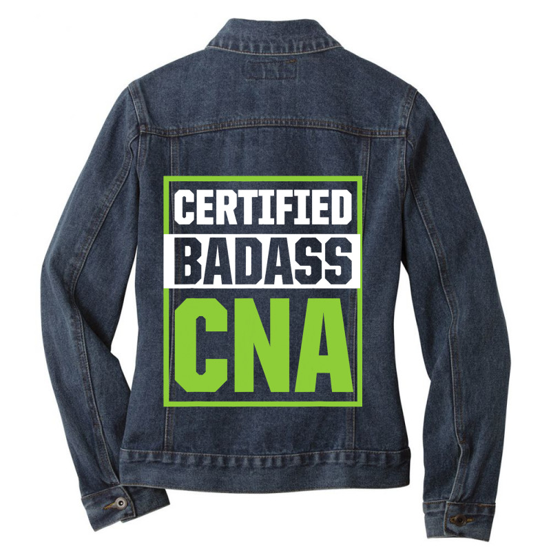 Cna Certified Nursing Assistant 43 9 Ladies Denim Jacket by KarimSatterfield | Artistshot