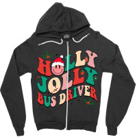 Bus Driver Holly N Jolly Santa Christmas Smiling X Zipper Hoodie | Artistshot