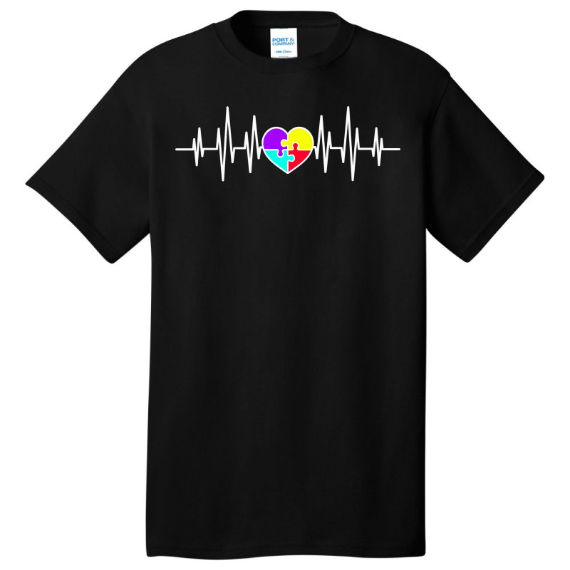 Colorful Puzzle Heartbeat  T Shirt Basic T-shirt | Artistshot