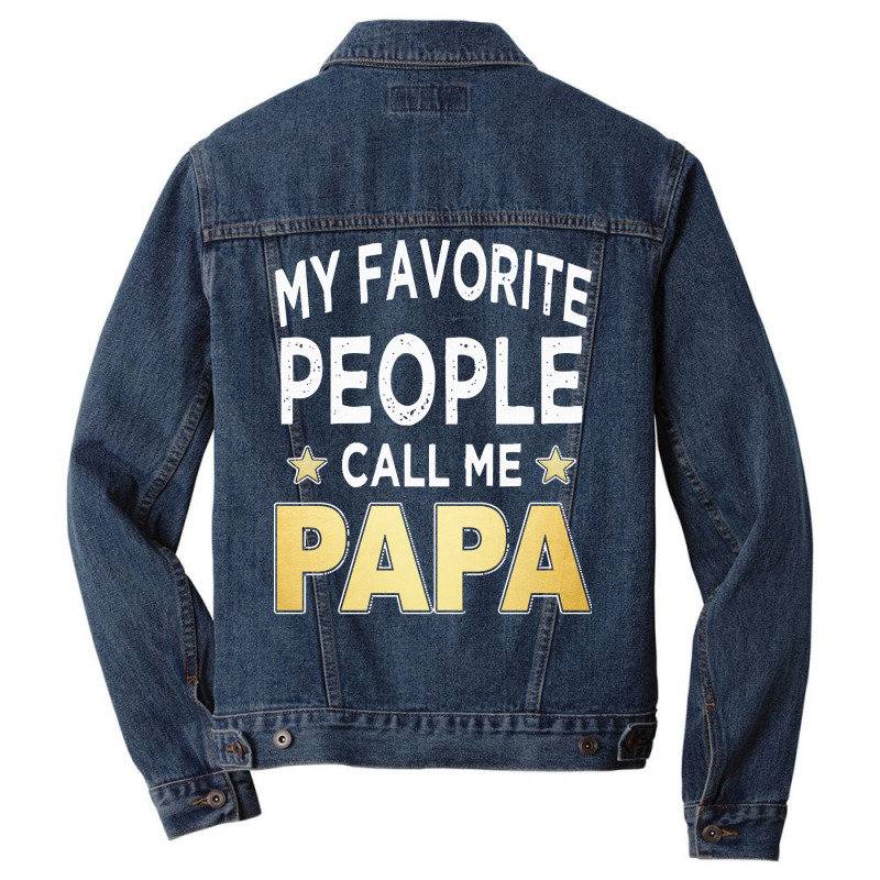 Fathers Day T  Shirt Fathers Day Papa T  Shirt Men Denim Jacket | Artistshot