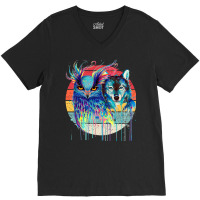 Wolf And Owl New V-neck Tee | Artistshot