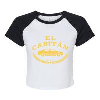 Cab Driver Pun Cabtain El Cabitan Funny Taxi Drive Raglan Crop Top | Artistshot