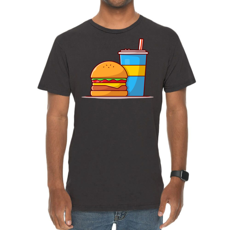 Burger And Soda Vintage T-shirt | Artistshot